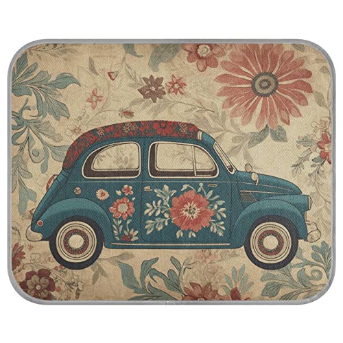 FRODOTGV Kühlmatte für Hundekäfige, Retro, Vintage, Gänseblümchen, Retro-Bus, kühlende Matte, Größe S von FRODOTGV