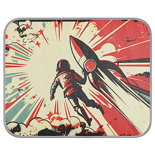 FRODOTGV Kühlmatte mit amerikanischem Retro-Astronauten- und Raketenmotiv, Sommer, waschbar, kühlende Bettmatten, Hundehütten, Haustiere, kühlende Schlafmatte, Haustier-kühle Decke, Größe M FRODOTGV Kühlmatte mit amerikanischem Retro-Astronauten- und Raketenmotiv, Sommer, waschbar, kühlende Bettmatten, Hundehütten, Haustiere, kühlende Schlafmatte, Haustier-kühle Decke, Größe M von FRODOTGV