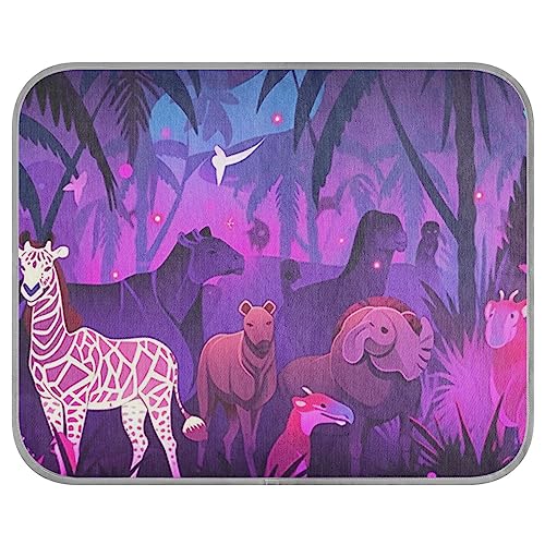 FRODOTGV Neon Midnight Animals Forest Pet Cool Blanket for Dogs/Cats, Cool Bed Mats Reusable Animals Pets Cooling Mat Dog Crate Pad, Small von FRODOTGV