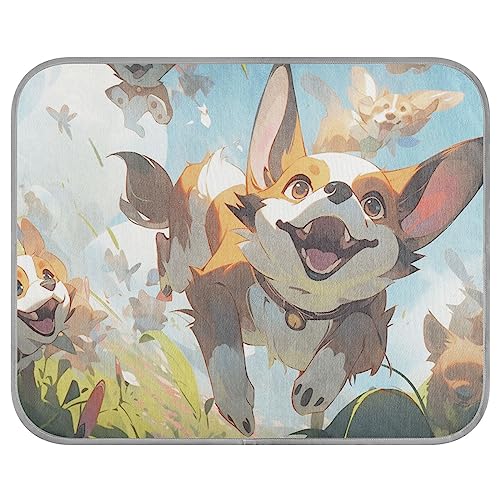 FRODOTGV Niedliche Happy Puppies Playing in Grass Blue Sky Cool Bed Mats for Animals, Pets, Cats, Summer Cooling Sleeping Pad Washable Pet Cool Blanket,Medium FRODOTGV Niedliche Happy Puppies Playing in Grass Blue Sky Cool Bed Mats for Animals, Pets, Cats, Summer Cooling Sleeping Pad Washable Pet Cool Blanket,Medium von FRODOTGV