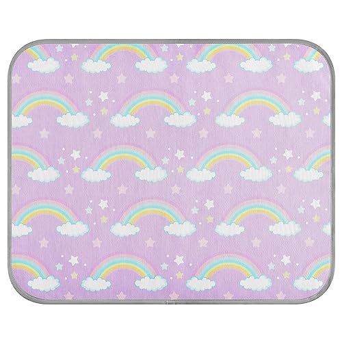 FRODOTGV Niedliche Regenbogen und Sterne auf violettem Hintergrund, Hundekäfig-Pad, Sommer, atmungsaktiv, kühlende Isomatte für Haustiere, Katzen, kühlende Bettmatten, eiskühlende Pads, klein FRODOTGV Niedliche Regenbogen und Sterne auf violettem Hintergrund, Hundekäfig-Pad, Sommer, atmungsaktiv, kühlende Isomatte für Haustiere, Katzen, kühlende Bettmatten, eiskühlende Pads, klein von FRODOTGV