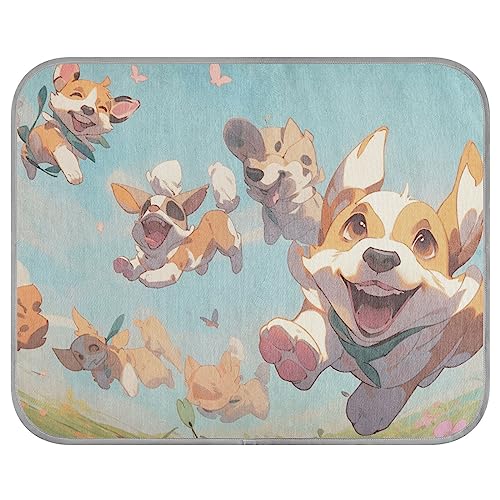 FRODOTGV Niedliche Welpen, die im Gras unter blauem Himmel spielen, Eiskühleinlagen, Sommer, waschbar, Hundekäfig, Tiere, Katzen, coole Bettmatten, Haustier-coole Decke, Größe M FRODOTGV Niedliche Welpen, die im Gras unter blauem Himmel spielen, Eiskühleinlagen, Sommer, waschbar, Hundekäfig, Tiere, Katzen, coole Bettmatten, Haustier-coole Decke, Größe M von FRODOTGV