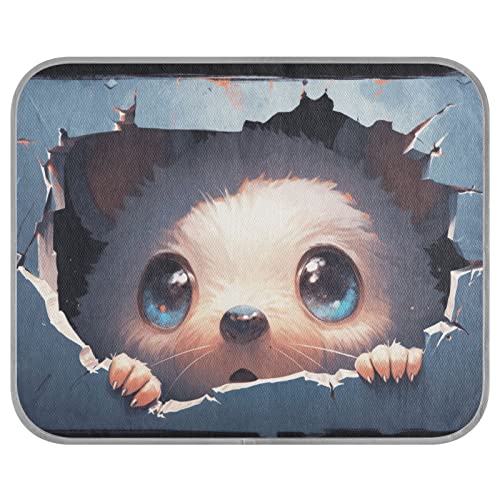 FRODOTGV Niedlicher kleiner Bär hinter der blauen zerbrochenen Wand, kühlende Haustierdecke, waschbar, kühlende Isomatte, für Tiere, Hunde, Zwinger, Haustiere, Größe M FRODOTGV Niedlicher kleiner Bär hinter der blauen zerbrochenen Wand, kühlende Haustierdecke, waschbar, kühlende Isomatte, für Tiere, Hunde, Zwinger, Haustiere, Größe M von FRODOTGV