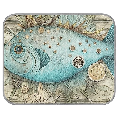 FRODOTGV Ocean Fish Coral Compass Pet Cool Blanket for Pets, Animals, Zwingers, Summer Dog Crate Pad Reusable Ice Cool Pads, Small FRODOTGV Ocean Fish Coral Compass Pet Cool Blanket for Pets, Animals, Zwingers, Summer Dog Crate Pad Reusable Ice Cool Pads, Small von FRODOTGV
