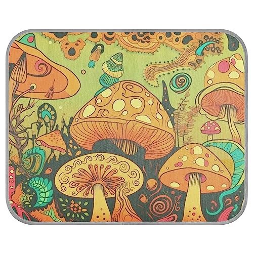 FRODOTGV Orange Mushroom Dog Crate Pad Summer Breathable Ice Cool Pads Cats Dogs Cooling Sleeping Pad Pet Cool Blanket,Small von FRODOTGV