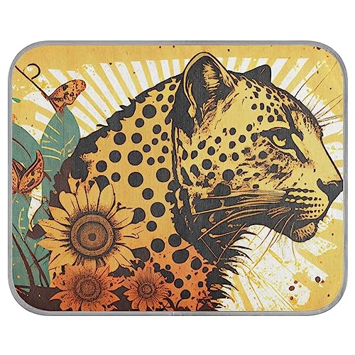 FRODOTGV Retro Leopard Pflanze Sonnenblume Blume Hund Box Pad für Hunde/Katzen, kühlende Isomatte Wiederverwendbare Zwinger Tiere Kühlmatte Eiskühl-Pads, klein FRODOTGV Retro Leopard Pflanze Sonnenblume Blume Hund Box Pad für Hunde/Katzen, kühlende Isomatte Wiederverwendbare Zwinger Tiere Kühlmatte Eiskühl-Pads, klein von FRODOTGV