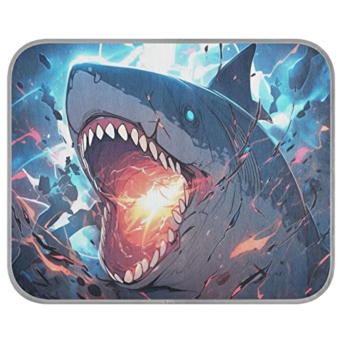 FRODOTGV The Fierce Shark Behind The Blue Broken Wall Cool Bed Mats for Cats, Animals, Dogs, Summer Dog Crate Pad Washable Cooling Sleeping Pad,Small von FRODOTGV