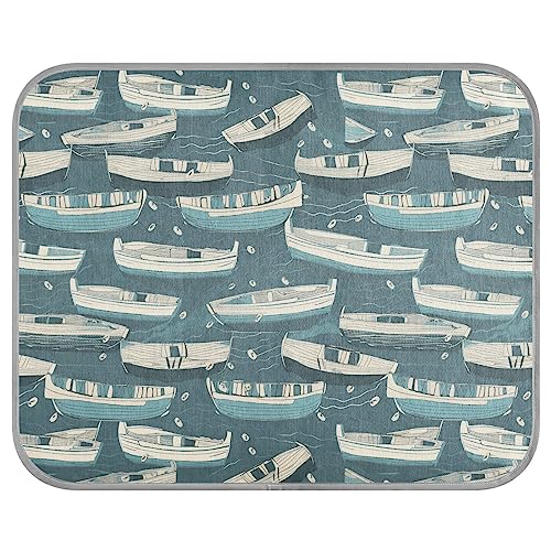 FRODOTGV Weiße Boote auf türkisfarbenem Hintergrund, coole Bettmatten für Hunde/Katzen, Hundekäfig-Pad, wiederverwendbar, Haustierhütten, kühlende Decke, eiskühlende Pads, Größe M FRODOTGV Weiße Boote auf türkisfarbenem Hintergrund, coole Bettmatten für Hunde/Katzen, Hundekäfig-Pad, wiederverwendbar, Haustierhütten, kühlende Decke, eiskühlende Pads, Größe M von FRODOTGV