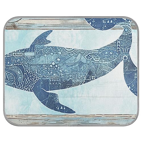 FRODOTGV Whale Coral Compass Cool Bed Mats for Pets, Cats, Zwingers, Summer Pet Cool Blanket Breathable Ice Cool Pads, Small von FRODOTGV