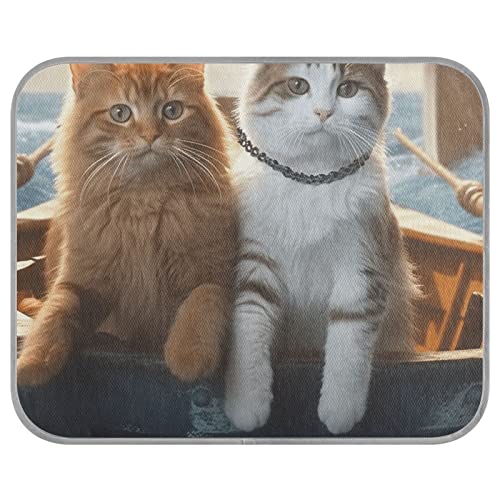 FRODOTGV Zwei Katzen an Bord A Sailing Glacier Haustier-kühle Decke, atmungsaktiv, Eiskühl-Pads, Sommer-Kühlmatte für Tiere, Zwinger, Katzen, Hunde, Größe M FRODOTGV Zwei Katzen an Bord A Sailing Glacier Haustier-kühle Decke, atmungsaktiv, Eiskühl-Pads, Sommer-Kühlmatte für Tiere, Zwinger, Katzen, Hunde, Größe M von FRODOTGV