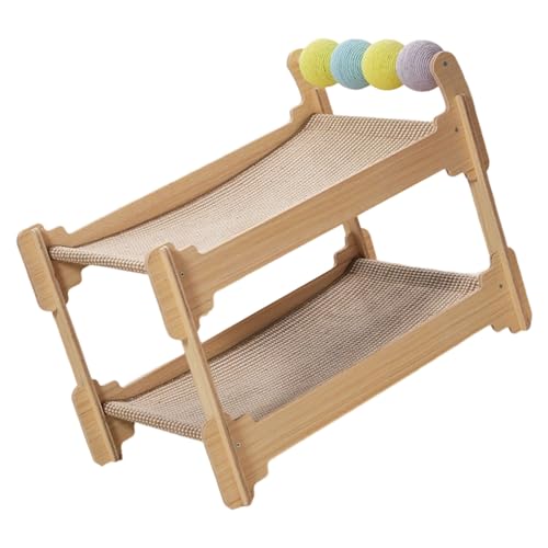 Doppelschichtiger Kratzbaum für Katzen, Sisal-Pad, Holzkonstruktion, für den Innenbereich, für Ruhe, Möbelschutz, doppellagiges Bett Doppelschichtiger Kratzbaum für Katzen, Sisal-Pad, Holzkonstruktion, für den Innenbereich, für Ruhe, Möbelschutz, doppellagiges Bett von FROMCEO
