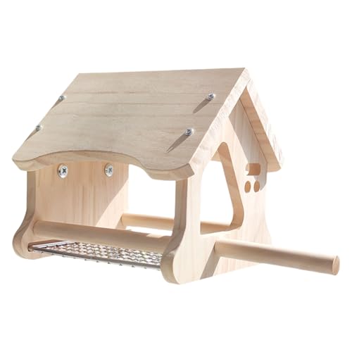 Vogelschutzhaus, Vogelsitzstange, Ständer, Papageien, Schleifen, Kratzer, Käfigspielzeug, Kratzer, Sitzstange, Papageienhaus, Holz, Edelstahl Vogelschutzhaus, Vogelsitzstange, Ständer, Papageien, Schleifen, Kratzer, Käfigspielzeug, Kratzer, Sitzstange, Papageienhaus, Holz, Edelstahl von FROMCEO