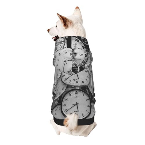 Froon Clock Art Haustierbekleidung – Kapuzen-Sweatshirt für kleine Haustiere, bezaubernde und warme Haustierkleidung, für Ihr Haustier von FROON