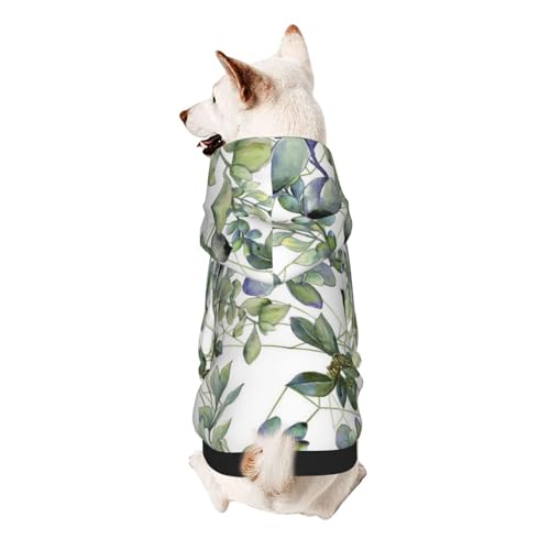 Froon Grüne Eukalyptusblätter Haustierbekleidung – Kapuzen-Sweatshirt für kleine Haustiere, bezaubernde und warme Haustierkleidung, für Ihr Haustier von FROON