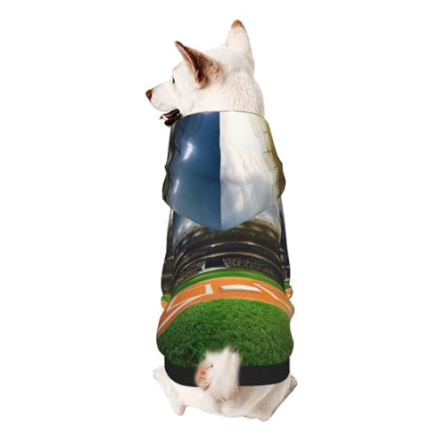 Froon Grüner Baseballfeld-Hintergrund für Haustiere – Kapuzen-Sweatshirt für kleine Haustiere, bezaubernde und warme Haustierkleidung, für Ihr Haustier von FROON