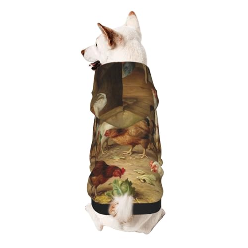 Froon Haustierbekleidung mit Bauernhof-Hühnern – Kapuzen-Sweatshirt für kleine Haustiere, bezaubernde und warme Haustierkleidung, für Ihr Haustier von FROON