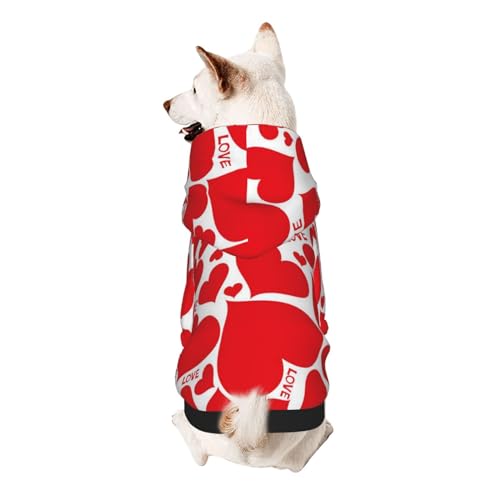 Froon Haustierbekleidung mit Herzmotiv – Kapuzen-Sweatshirt für kleine Haustiere, bezaubernde und warme Haustierkleidung, perfekte Passform für Ihr Haustier von FROON