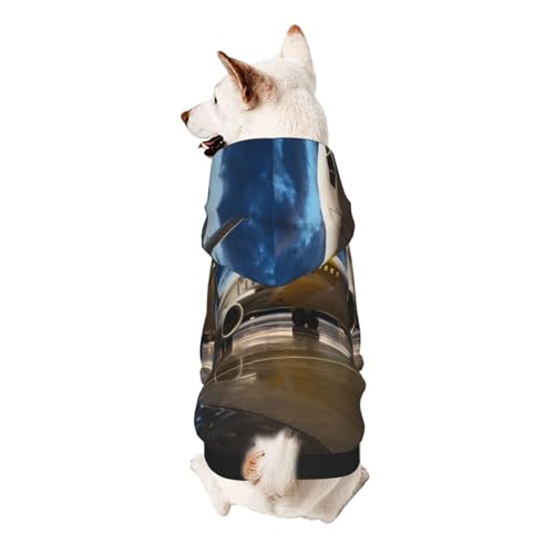 Froon Leichte Haustierbekleidung mit Flugzeug am Abend – Kapuzen-Sweatshirt für kleine Haustiere, bezaubernde und warme Haustierkleidung, für Ihr Haustier von FROON