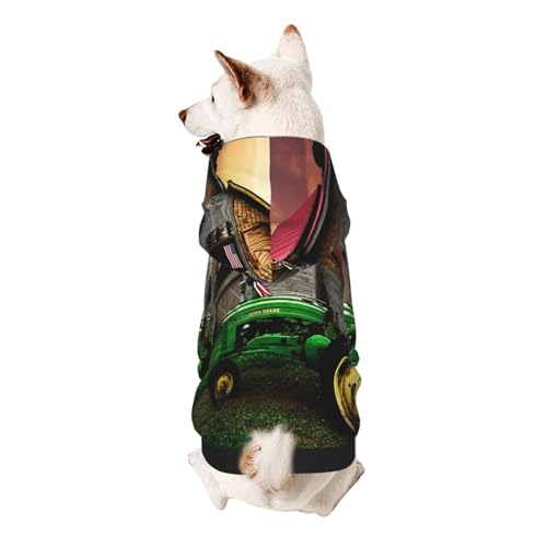 Froon Old Tractor Photo Farm Pet Apparel - Small Pet Hooded Sweatshirt, Adorable and Warm Pet Clothing, For Your Pet Clothing, For Your Pet von FROON