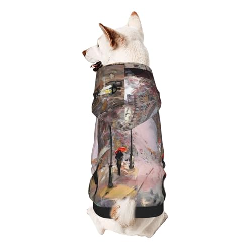 Froon Rainy Street In Paris Haustierbekleidung – Kapuzen-Sweatshirt für kleine Haustiere, bezaubernde und warme Haustierkleidung, für Ihr Haustier von FROON