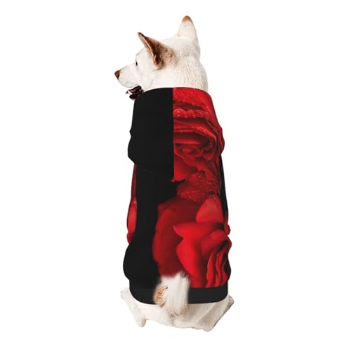 Froon Red Rose Haustierbekleidung – Kapuzen-Sweatshirt für kleine Haustiere, bezaubernde und warme Haustierkleidung, für Ihr Haustier von FROON