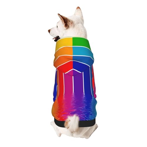 Froon Regenbogen-gestreifte Haustierbekleidung – Kapuzen-Sweatshirt für kleine Haustiere, bezaubernde und warme Haustierkleidung, für Ihr Haustier von FROON