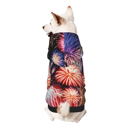 Froon Schönes Feuerwerk Haustierbekleidung – Kapuzen-Sweatshirt für kleine Haustiere, bezaubernde und warme Haustierkleidung, für Ihr Haustier von FROON