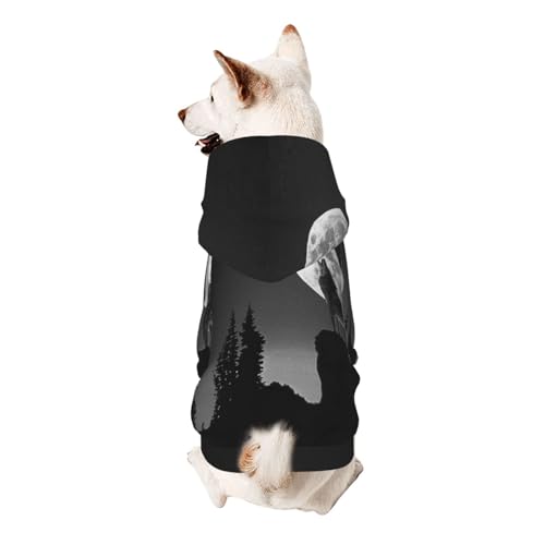Froon Wolf Night Moon Haustierbekleidung – Kapuzen-Sweatshirt für kleine Haustiere, bezaubernde und warme Haustierkleidung, für Ihr Haustier von FROON