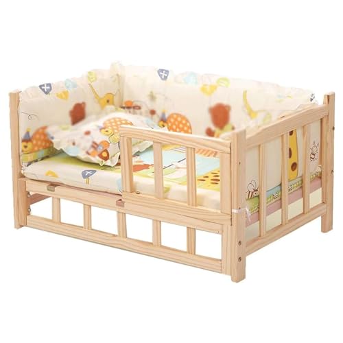 Hundebett aus Holz, Haustierbett mit Kissen, Tierheim, Hundehütte, erhöhtes Zwingersofa für große, kleine, mittelgroße Hunde Hundebett aus Holz, Haustierbett mit Kissen, Tierheim, Hundehütte, erhöhtes Zwingersofa für große, kleine, mittelgroße Hunde von FROON