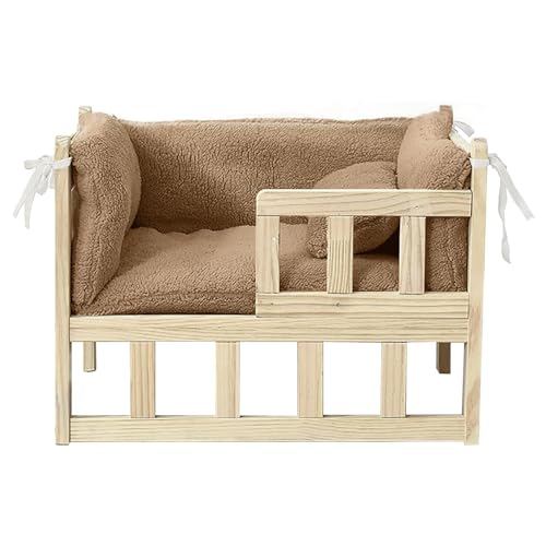 Hundebett aus Holz in verschiedenen Größen, kleine Haustierhütte mit gemütlicher Bettwäsche, einfacher Aufbau, Welpenbett für alle Jahreszeiten Hundebett aus Holz in verschiedenen Größen, kleine Haustierhütte mit gemütlicher Bettwäsche, einfacher Aufbau, Welpenbett für alle Jahreszeiten von FROON