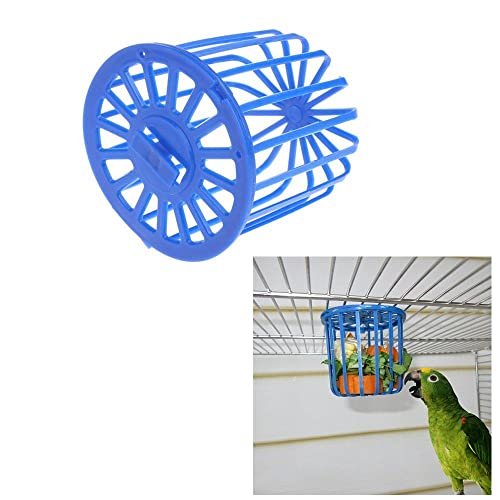 Papageien-Vogelfutterstation Käfig Obst Gemüse Halter Käfig Haustier Zubehör Behälter Blau Hängekorb Vogelspielzeug Q3j9 von FROVOL