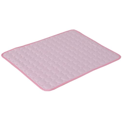 FRYSKYO Kühlmatte for Haustiere, Matte Aus Eisseide, Selbstkühlendes Haustier-Pad, Faltbare Reisedecke for Den Einsatz Bei Heißem Wetter(Pink,L) von FRYSKYO