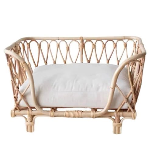 FSJMTQTS Haustierbett aus Korbgeflecht Hundenest Universal Sommer Weben Katzenbett Sommer FSJMTQTS Haustierbett aus Korbgeflecht Hundenest Universal Sommer Weben Katzenbett Sommer von FSJMTQTS