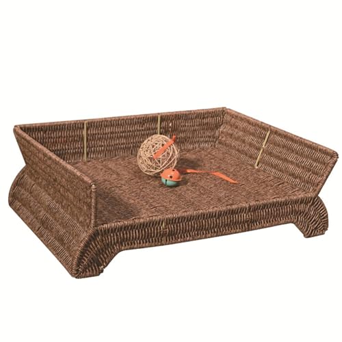 FSJMTQTS Haustierbett aus Korbgeflecht Katzenbett Sommer Haustiernest Zuhause Stehend Sommer FSJMTQTS Haustierbett aus Korbgeflecht Katzenbett Sommer Haustiernest Zuhause Stehend Sommer von FSJMTQTS