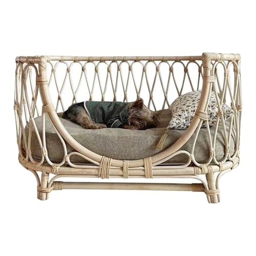 FSJMTQTS Haustierbett aus Korbgeflecht Katzennest Hundebett Universal Sommerweberei Sommer FSJMTQTS Haustierbett aus Korbgeflecht Katzennest Hundebett Universal Sommerweberei Sommer von FSJMTQTS