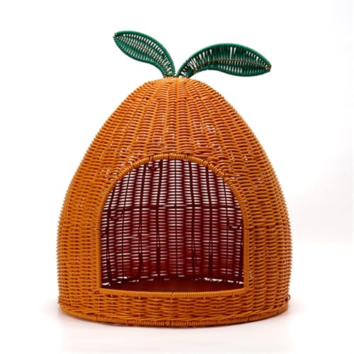FSJMTQTS Haustierbett aus Korbgeflecht Katzennest Universal Weaving Villa Geschlossenes Haustierhaus Sommer FSJMTQTS Haustierbett aus Korbgeflecht Katzennest Universal Weaving Villa Geschlossenes Haustierhaus Sommer von FSJMTQTS