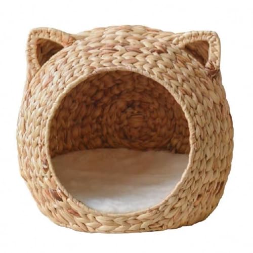 FSJMTQTS Haustierbett aus Korbgeflecht Weben Katzennest Universal Haustier Schlafzimmer Wohnzimmer Villa Haus Sommer FSJMTQTS Haustierbett aus Korbgeflecht Weben Katzennest Universal Haustier Schlafzimmer Wohnzimmer Villa Haus Sommer von FSJMTQTS