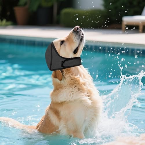 Dog Swimming Caps, Adjustable Dog Ear Muffs for Swimming, Waterproof Swimming Cap for Small, Medium and Large Dogs, Puppies (Grau, L) von FSLLWGWG