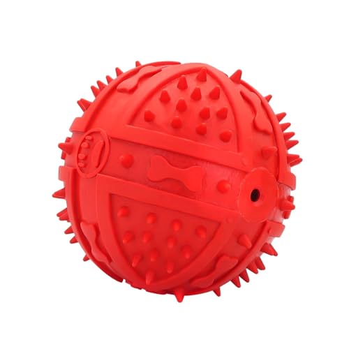 FSLLWGWG Kugel für Hunde,Spielball, Gummi, Quietschbälle für Hunde, für Aggressive Kauer, Bälle großer Rassen, interaktives Hundeballspielzeug, Haustiertraining Hundekauknochen (Rot) von FSLLWGWG