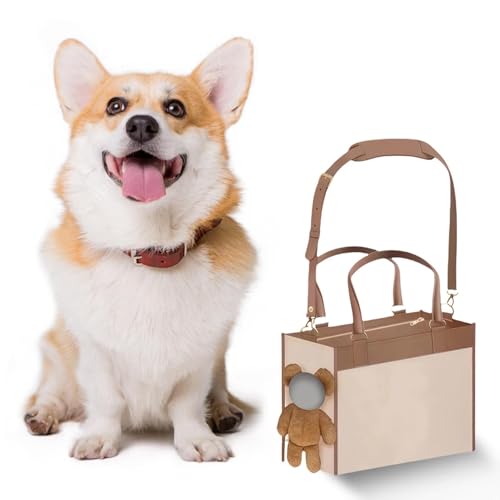 Hundetasche für Kleine Hunde,Convenient Pet Tote Tragetasche Hund Hundetragetasche Leichte, Hundetransportbox, Katzen Transporttasche für Unterwegs (38x29x18.5cm) von FSLLWGWG