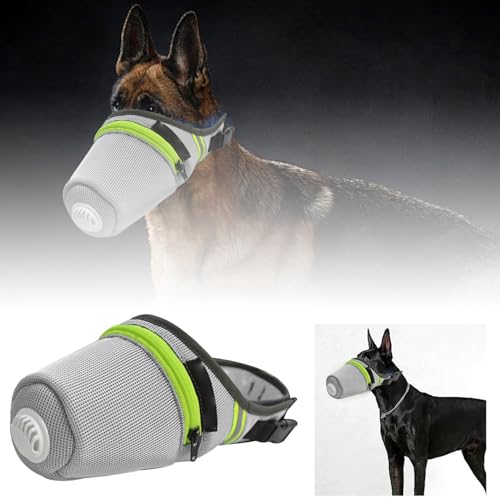 Maulkorb für Hunde, verstellbare Hundelemens, Haustiermundabdeckung, atmungsaktives Düsendesign, bequemes Fit, Laufen, Park und Heimgebrauch (M) von FSLLWGWG