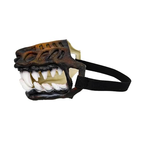 Scary Dog Muzzle for Halloween,Gruseliger Werwolf-Hundemaulkorb mit großen Zähnen – Bunte Zombie-Maske, lustiges Kostüm für Halloween (1 Stück, 32cm) von FSLLWGWG