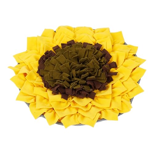 Schnüffelmatte für Hunde und Katze Futter Schnüffeln Fütterung Matte Haustier Schnüffelmatte Waschbar Welpe Langsam Füttern Training Matte für Ermutigt Hunde Langsam Fressen (Gelb, 48cm) von FSLLWGWG