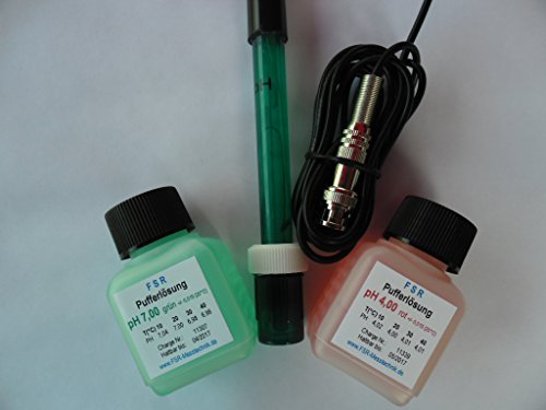 pH ELEKTRODE mit BNC STECKER WERT MESSGERÄT AQUARIUM inkl pH4/pH7 KALIBRIERLÖSUNG von FSR