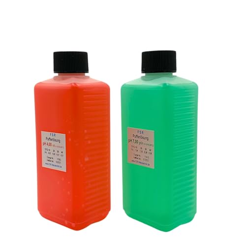FSRTOP pH 4 und pH 7 Kalibrierlösung Set, je 250 ml Pufferlösung, für pH-Messgeräte, Rot und Grün FSRTOP pH 4 und pH 7 Kalibrierlösung Set, je 250 ml Pufferlösung, für pH-Messgeräte, Rot und Grün von FSRTOP