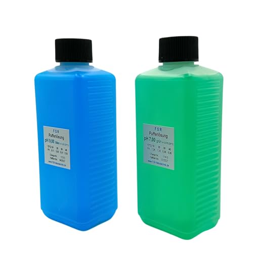 FSRTOP pH 7 und pH 9 Kalibrierlösung Set, je 250 ml Pufferlösung, für pH-Messgeräte, Grün und Blau FSRTOP pH 7 und pH 9 Kalibrierlösung Set, je 250 ml Pufferlösung, für pH-Messgeräte, Grün und Blau von FSRTOP