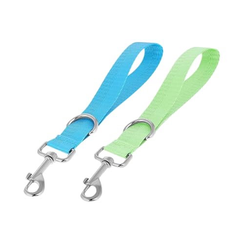 2 Stück 23,5 cm kurze Hundetrainingsleine, weiche Hundeleine, Polyester, Haustier-Leinenverlängerung, breiter Griff, große Hunde, Kontrollleinen mit D-Ring zum Spazierengehen von FSSTUD