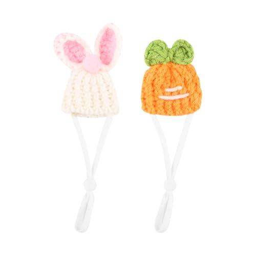 2 Stück Mini-Haustierhut, Hase, Karotte, kleine Tier-Strickmütze, kleine Tiere, kleine Party, Hamster, niedliche Reptilien-Strickmütze, Oster-Schlangenhut, kleine Stofftier-Kappen mit verstellbarem 2 Stück Mini-Haustierhut, Hase, Karotte, kleine Tier-Strickmütze, kleine Tiere, kleine Party, Hamster, niedliche Reptilien-Strickmütze, Oster-Schlangenhut, kleine Stofftier-Kappen mit verstellbarem von FSSTUD