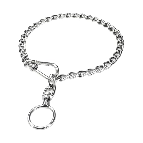 3 mm x 55 cm verstellbares Edelstahl-Hundehalsband, kurze Kette, Haustier-Leine, Verlängerungskette, robuste Hunde-Halskette, Haustier-Leinenverlängerung, Metall, Hundeleine für Training von FSSTUD