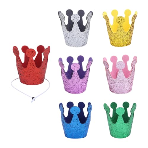 7 Stück Haustier-Geburtstagsparty-Hüte, Hunde-Geburtstagskronen, Stofftierhüte, glitzernde Geburtstagshüte, verstellbare Haustier-Partyhüte, Mini-Kronenhüte, Hunde-Partyhut-Set für Kätzchen, Welpen, 7 7 Stück Haustier-Geburtstagsparty-Hüte, Hunde-Geburtstagskronen, Stofftierhüte, glitzernde Geburtstagshüte, verstellbare Haustier-Partyhüte, Mini-Kronenhüte, Hunde-Partyhut-Set für Kätzchen, Welpen, 7 von FSSTUD